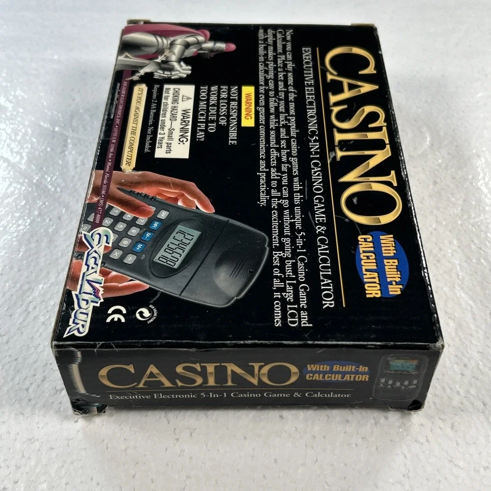 Excalibur Executive Electronic Casino 5-in-1 Handheld Game with Calculator